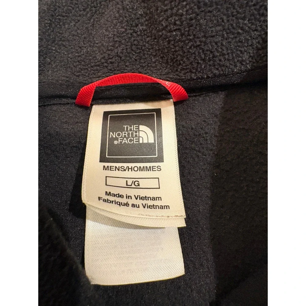 The North Face 1/4 Zip Fleece Pullover Black Gray Men's Large Outdoor Jacket